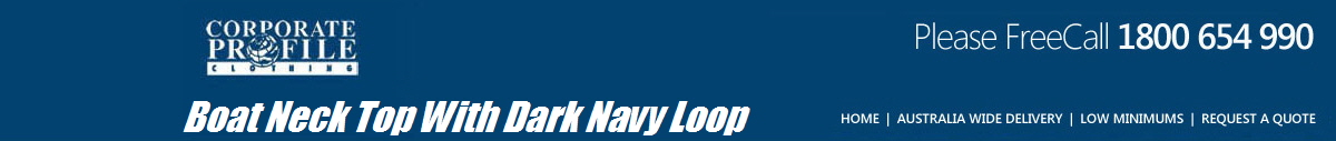 Boat Neck Top With Dark Navy Loop