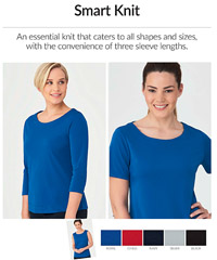 The Smart Knit is available in Royal, Red, Navy, Silver and Black. #2290 3/4 Sleeve, #2291 Short Sleeve, #2292 Sleeveless. Breathable, Quick Drying, Stretch and Easy Care laundering. Sizes XXS-4X. Enquiries Corporate Profile Uniforms FreeCall 1800 654 990