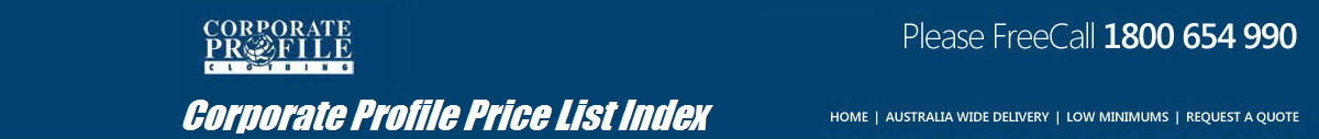 Corporate Profile Price List Index