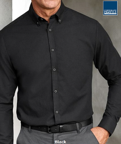 Corporate Relaxed Oxford Shirt #S127ML Black With Logo Service
