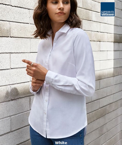 Corporate Relaxed Shirt #S127LL White With Logo Service