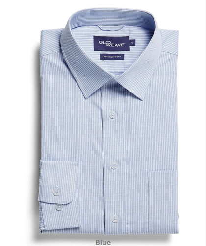 Square Dobby Premium Corporate Shirt #1251L #BLUE With Logo Service