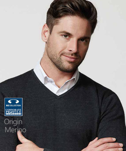 Knitwear Origin Fine Merino Wool Pullover Mens #WP131ML and Ladies Cardigan #LC131LL. Colour is Black/Charcoal. Mens style has a fully fashioned V neck basque. Ladies style features button through front with gather detail. Contemporary style and fit. For all the details please call Renee Kinnear or Shelley Morris on FreeCall 1800 654 990.