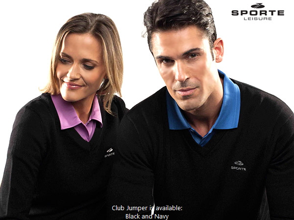 Sporte Leisure Wool-Acryllic Mens Club Jumper #SLK011NW with Logo Service. Ladies Club Jumper #SLK032. Perfect for Sports Industry, Retail, Hospitality, Tourism, Resort and Leisure. For all the details please call Renee Kinnear or Shelley Morris on FreeCall 1800 654 990.