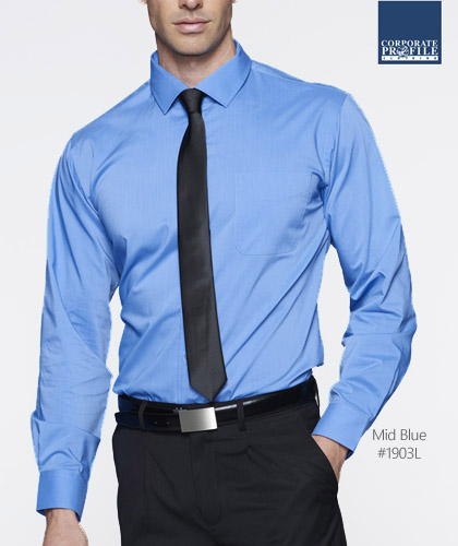Mid Blue Corporate Shirt #1903L With Logo Service 420px