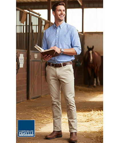 Check Shirts Blue and White #M8300L For Your Company Logo . Strong perfomance Check uniform shirts. Available in Navy, Sky, Black and Red checks. Mens Long and Short Sleeve. Womens Short and Long Roll Up, with a roll up tab. Excellent embroidery service. For details please FreeCall 1800 654 990