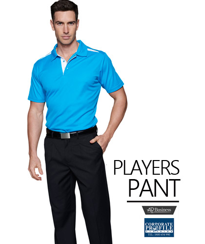 Fashionable mens pant to match with a Polo or Dress Shirt for Team uniforms. Fashionable pant looks  stylish and wears comfortably. Top value for teams anc clubs looking for a uniform at reasonable price for players, coach, sponsors, medical and fitness staff etc. Black, Navy and Charcoal.  Sizes 72R -127R for everyone in your Club. To request a Pant #1800 then the best idea is to call Leigh Gazzard on FreeCall 1800 654 990 