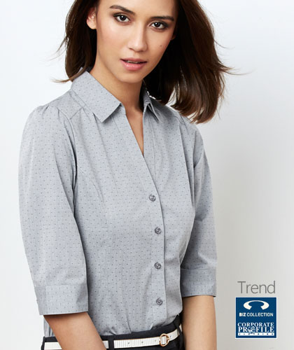 Trend-Shirt-with-Pin-Dot-Pattern-#S622LT-Silver