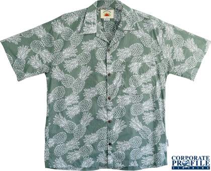 Pineapple Shirt #1250 Olive Green Tropical Collection With Logo Service. Perfect for Bar Staff, Restaurant, Outdoor Staff, Corporate Christmas and Summer Events, Corporate Golf Days, Music Festivals, Tropical Themes, New Years Eve Events, Three colours available Blue, Red and Olive. Sizes XS-3XL Corporate Sales FreeCall 1800 654 990.