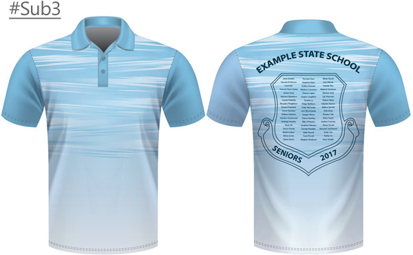 School Polo Shirts #SUB3 School Custom Order Design With School and Names. Its easy select a Template in Your Colours and we add the Student and Teacher names. The kids Love these polo shirts. For assistance the best idea is to call Renee Kinnear or Shelley Morris on FreeCall 1800 654 990.