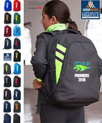 An exciting range of Backpacks #4000 and Sports Bags #4001 with logo service has arrived right on time to prepare for your Sporting Club merchandise. The Bags are our top pick for local AFL Aussie Rules, NETBALL, Rugby League, Soccer, Basketball, Gym & Fitness, School Sports etc. Free Call 1800 654 990