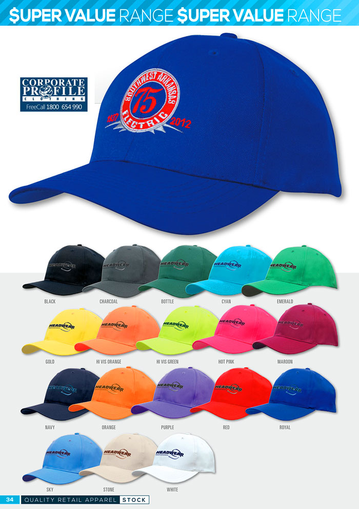 Cheap, Inexpensive, Hats and Caps #HP4012 For Your Logo, Notice the great range of colours, quality fabric in these low price Kids Sport Team Caps and Hats. There are 18 colours available for teams, clubs, products, and school sport House colours. Easy and light to wear, they are also provide superior resistance to fading. Enquiries please contact Corporate Profile Clothing on FreeCall 1800 654 990