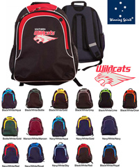 Kids Backpacks #B50520 With Logo Print, available in 16 Team Colours for School and Sport Clubs. Tough 600D Polyester with PVC Backing. Print or Logo embroidery service. Has Laptop pocket inside, organiser pockets, Double zip closure. Padded back and Carry Straps.Carry handle with reinforcement.