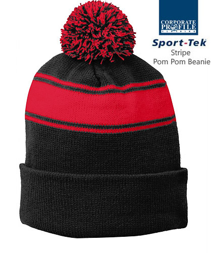 Inspect a sample of the Black/Red Pom Pom Beanie #STC28 With Logo Service. Great for Players and Supporters to keep warm and brighten up your support for team! There are 7 team colours in #STC28 and 15 team colours in style STC31 (without Pom Pom). You can purchase blank or we can customise with your logo embroidery quoted on requirements. This is Express Fly In Service so please allow 14-16 days lead time. Enquiries please Call Free 1800 654 990