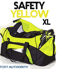 Inspect a sample of the Hi Vis Safety Sports Bag #BG99, also available in Military Camo and 14 Team Colours. This is a XL Size Bag 69cm long, suitable for work, camping, travel or lots of sports clothing, balss, equipment etc. Durable, large zipped utility pockets, shoulder strap. Fly In US Service. For details please Call Free 1800 654 990
