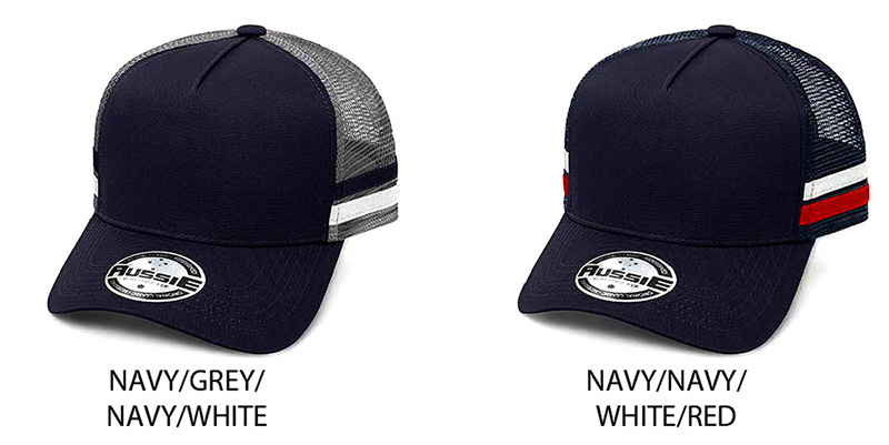 Side Stripe Cap #AH456 Navy-White With Logo Service 700px