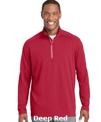 Sport Wick Textured 1-4 Zip Pullover #ST860 Deep Red With Logo Service 200px