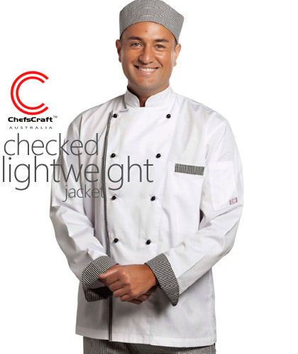 Chefs-Checked-Lightweight-Jacket-White CJ044