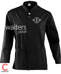 Waiters-Jacket-Black with Logo Service, Corporate.com.au