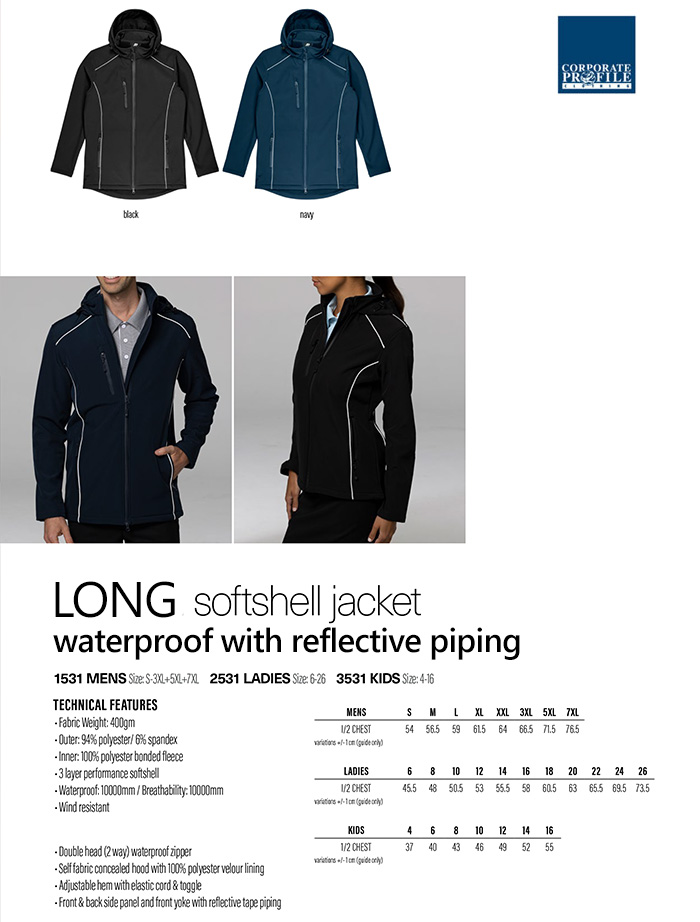 Long Softshell Jacket #1531 Product Details 600px