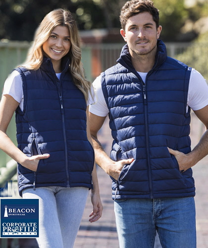 Corporate Puffer Vest #LOMA Beacon Sportswear Vest With Logo Service 420px