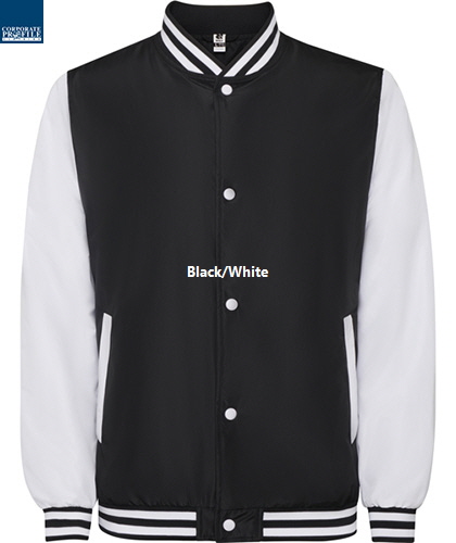 Corporate and Club Varsity Jacket #6440 Black-White With Logo Service 420px