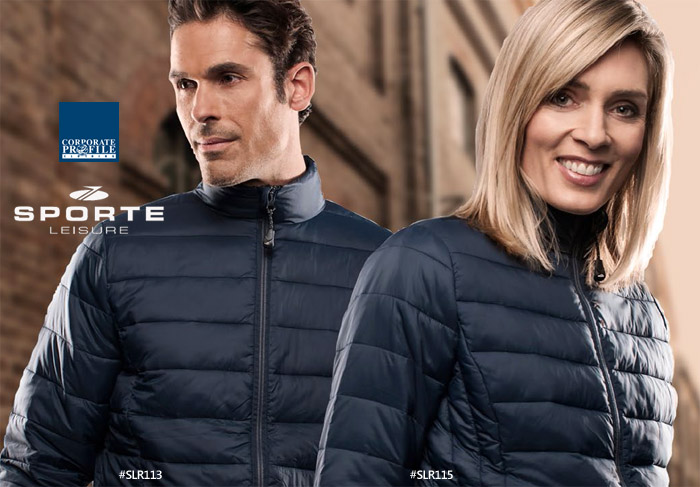 Inspect a Sample of the Sporte Whistler Soft Tech Premium Puffer Jacket #SLR113 and Womens #SLR115. This lightweight jacket will keep you warm and protected from chilly winds with Down like Insulation. Available in Black and Midnight Navy. Ideal for Company Outfits, Speciual Events and Club Teamwear. Corporate Sales FreeCall 1800 654 990.
