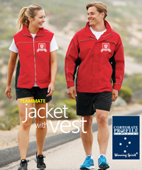 Inspect a Sample of Teammate Jacket With Vest #JK18 With Logo Service, contact FreeCall 1800 654 990. Features Silver Reflective Lining, with high performance Water Repellant, tough wearing Nylon Taslon Outer Shell. Hideaway hood in the collar. Available in Black/Grey, Black/Red, Navy/Red, Navy/White, Red/Black and Solid Navy. Solid Plain Navy Jacket is available in Size 7XL. Vest is lined with warm Microfleece. For all the details please call Renee Kinnear or Shelley Morris on FreeCall 1800 654 990.
