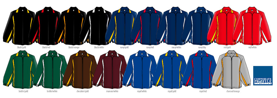 Inspect a Sample of this top performance Track Top Jacket #1604 With Logo Service, 18 Local Team and Club Colours including Swans, Hawks, Bombers, Cats, Blues, Magpies, Tigers, Demons, Bulldogs, Suns, Giants, Eagles, Eels, Knights, Kangaroos, Aussie Green and Gold. and more. All sizes for Kids-Adults.Great Brands. Great Prices at Corporate Profile Clothing. Enquiry FreeCall 1800 654 990.