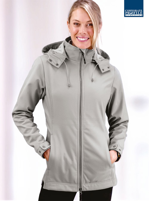 Long Softshell Jacket #3148 Ladies Silver With Logo Service 500px