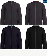 Best in Business for company uniforms #3WSJ Softshell With Logo Service available in 4 Plain Colours and 5 Company Colour combinations. There's a large range of Sizes for Men, Women and Kids.and Kids. 3 Layer Bonded fabric 245 gsm. Waterproof rating 10,000mm and breathability 800mm. Warm bonded micro fleece on the inside. Changeable zip pullers available for Company, School and Club presentation. Sales FreeCall 1800 654 990