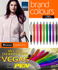 Biz Collection Shirts and Corporate Pens in Matching Brand Colours. Trend Collection Vegas Pen #108748 Corporate Logo Pens quickly printed with your Company Name and Logo in Australia. For assistance please contact Renee Kinnear, Sales Executive at Corporate Profile on FreeCall 1800 654 990