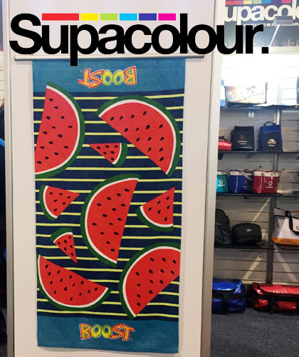 Beach Towels with Printed All Over With Your Design #M1080 with Full Colour Service . Perfect for all sports clubs, promotional activities events etc. For all the details and Sample for your club to inspect please call Renee Kinnear or Shelley Morris on FreeCall 1800 654 990.