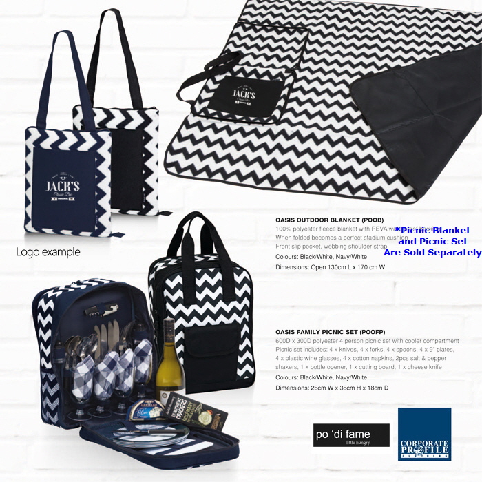 Corporate-Christmas-Gift-Idea-Picnic-Blanket-With-Chevron-Pattern-#POOB-With-Logo-Service