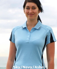 Sky Blue and Navy Polo Shirt for Uniform Outfits and Sporting Clubs  Eureka #1304 With Logo Service