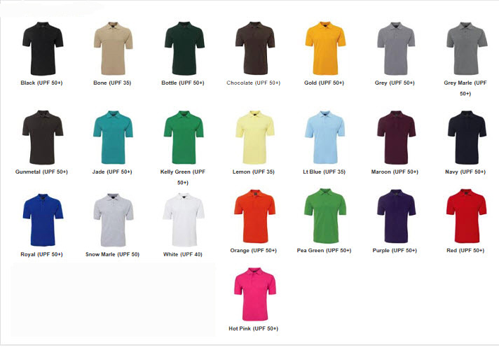 Best-in-Basics-210-Polo-Shirt-Colour-Card-2016