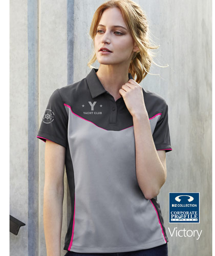 Victory-Polo-Shirt-Ladies-#P606LS-#Grey-Silver-FluoroPink