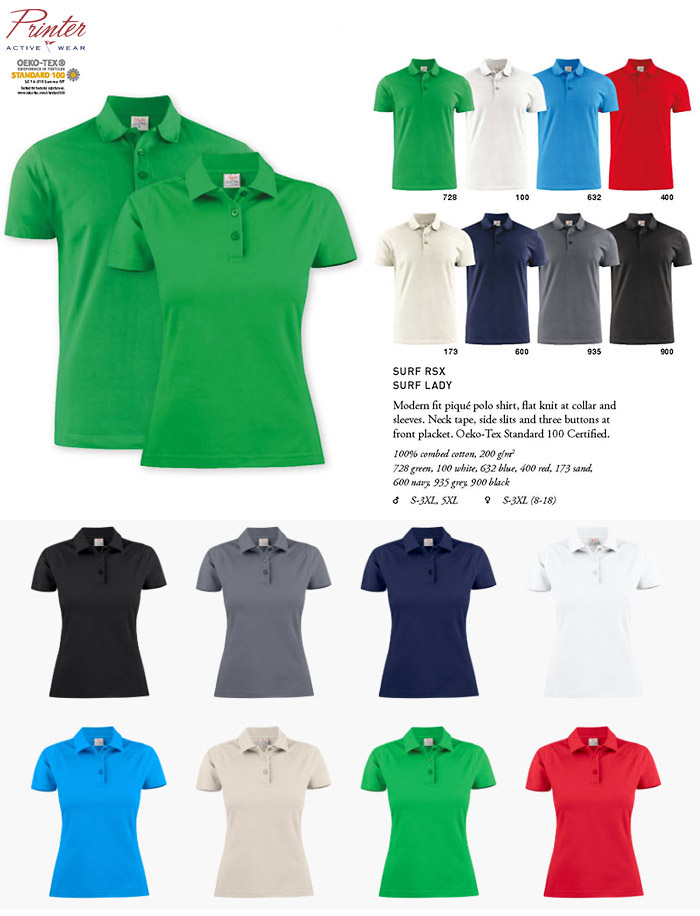 Cotton Polo Shirts Surf #RSX With Logo Service Product Details 700px