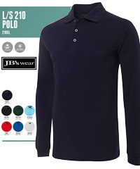 Best in Basics-Long Sleeve Polo Shirts #210XL, With Logo Service. Available in Black, Bottle, Lt Blue, Navy, Red, Royal, White. Adult Sizes SM-3XL, Kids Sizes 4-14. High grade 65@ Polyester 35% Cotton Pique Knit Fabric. Complies with Australian Standard AS/NZS 4399:1996 for UPF Protection. For details please FreeCall 1800 654 990.