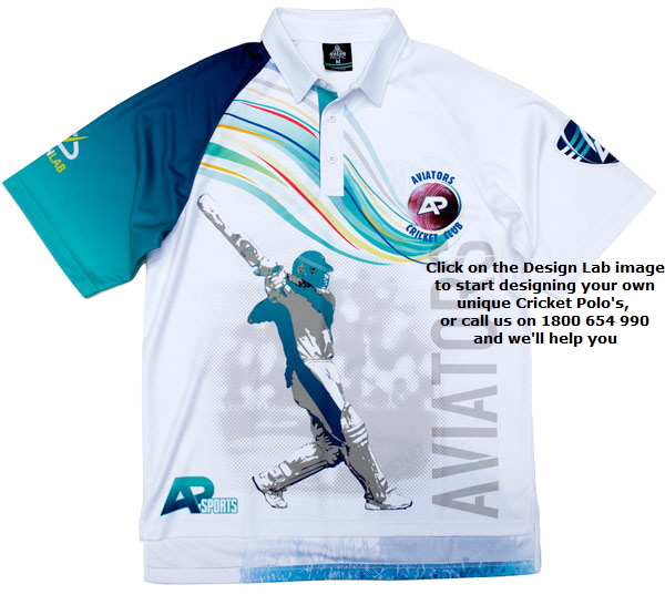 Cricket Club Polo Shirts with Sublimated Print