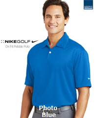 Have your Company or Club logo branded on Nike Pebble Polo Shirts Adult #373749 and Womens #354064. Dri Fit Pebble Texture Polo, 12 colours. Perfect for Australia's climate. High performance moisture wicking fabric pulls away sweat to help keep you dry and comfortable. Enjoy wearing Nike Golf polo's branded with your Company or Club logo. Corporate Sales FreeCall 1800 654 990 