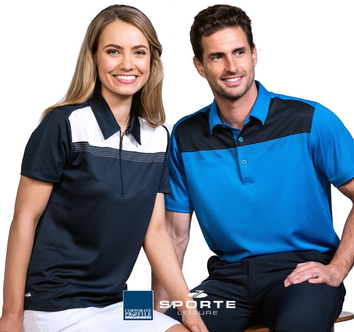 Premium Corporate Polo Shirt #SPCREW With Logo Service for Dressy Business Wear or Club Apparel. Features superior SPORTEC Jersey fabric with Contrast Splicing Upper Front, self fabric collar. French Navy/White, Black/Storm Grey, White/Black and Bombay Blue/French Navy. Corporate Enquiry FreeCall 1800 654 990