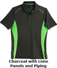 Pursuit Polo Charcoal-Lime, Corporate.com.au