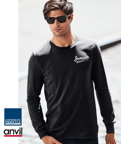 Anvil Corporate Wear Long Sleeve T-Shirt #880 With Printing and Embroidery Service. Weight 150gsm. Modern appearance designed to fit and wear with ease, Anvil is reflective of your modern lifestyle. Anvil Tees, Long Sleeves and Hoodies: Enquiries FreeCall 1800 654 990