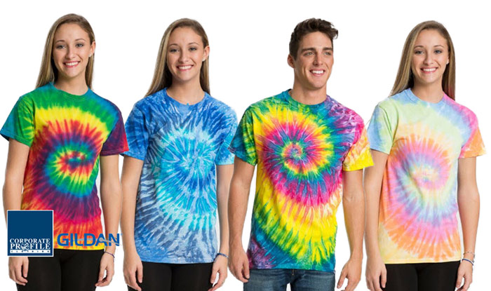 Tie Dye T-Shirts #5000 Summer fun, Surf and Swimming Clubs, Christmas and NYE Events, Parties, Promotional Tie Dye T-Shirts in 4 unique colourways, Blue Jerry, eternity, Reactive Rainbow and Saturn. Can be supplied with additional logo embroidery or screenprint depending on your requirements. 