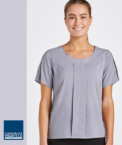 Outstanding Womens Round Neck Blouse range for Business, Healthcare and Company Uniforms. Colours include Silver, Pepper Red, Cobalt Royal, Rusty Orange, Black, Aqua. Round neckline, Three Quarter, Long and Short Sleeve options. Breathable, Comfortable. FreeCall 1800 654 990
