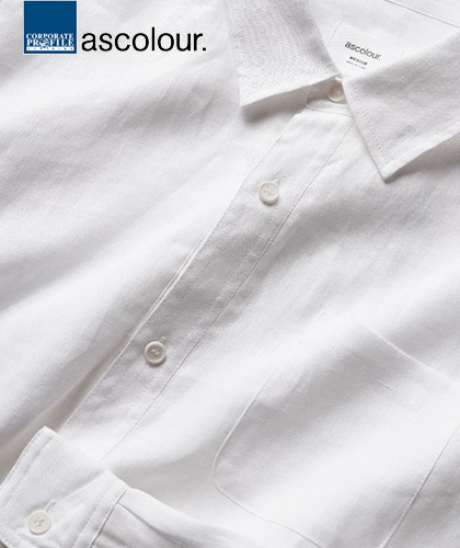 Corporate Linen Shirt White #4148 with Logo Service 420px