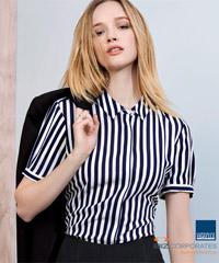 Womens Corporate Stripe Top #43612 Verona Long Sleeve and Short Sleeve 200px