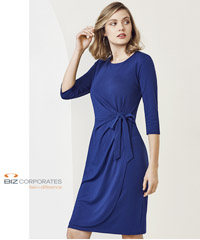 Biz for Best in Business Wear! The easy uniform outfit solution for the ladies at your office. Easy uniform dress in Black and French Blue, #BS911L. Fuss free and ultra flattering, dressed and ready in minutes. Paris Dress is machine Washable, crease resistant, easy care fabric. Low Minimums when logo embroidery is not required. For all the details Leigh Gazzard FreeCall 1800 654 990.