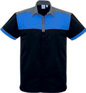 Workshop-Shirt-#S505MS-Black-Blue-With-Logo-Service